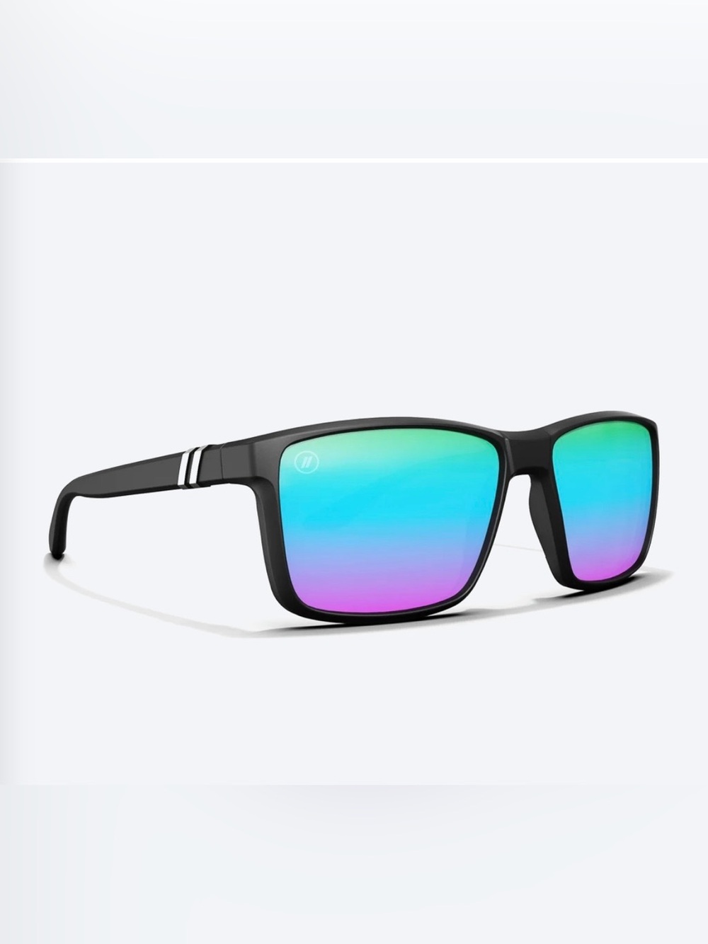 Men's Blender Black Orb Mesa Sunglasses with Iridescent Blue-Purple Lenses